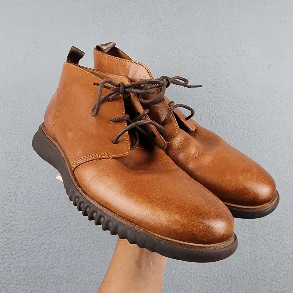 Cole Haan Shoes Mens Size 8.5 Brown Leather Zerogrand Chukka Ankle Boot Casual